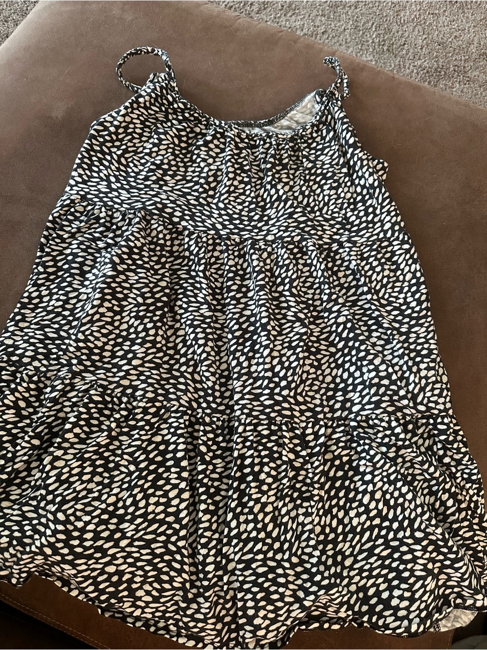 Old Navy Black and White Printed Tiered Tank Dress